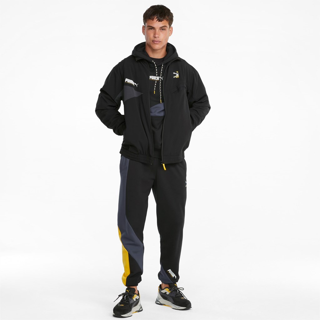 Black Puma PUMA International Men's Hoodie | 2654JUPEF