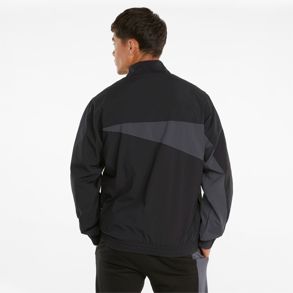 Black Puma PUMA International Winterized Woven Men's Jacket | 5860PHFRN