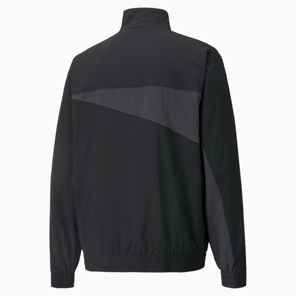 Black Puma PUMA International Winterized Woven Men's Jacket | 5860PHFRN