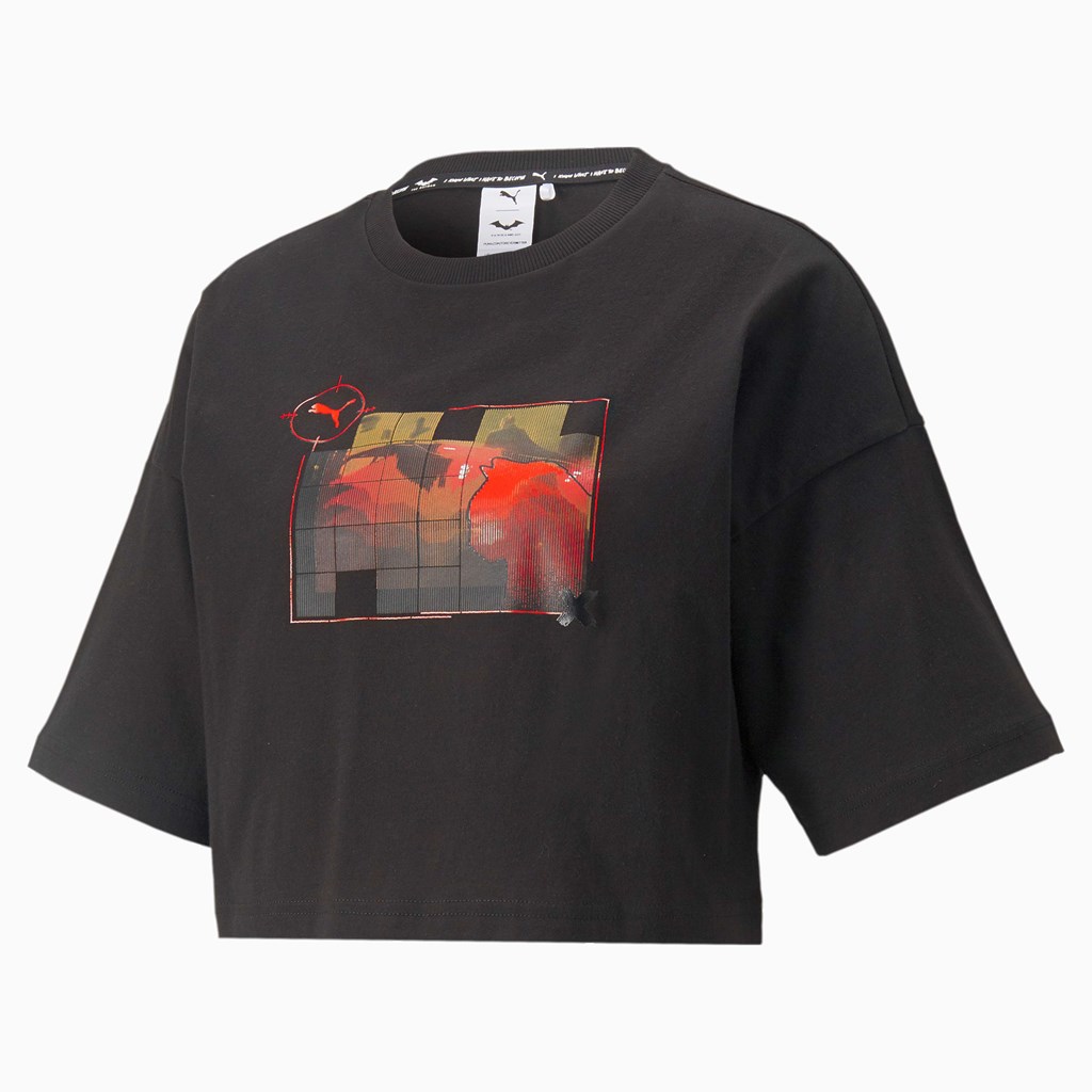 Black Puma PUMA x BATMAN Graphic Women's Tee | 7615CFBOA