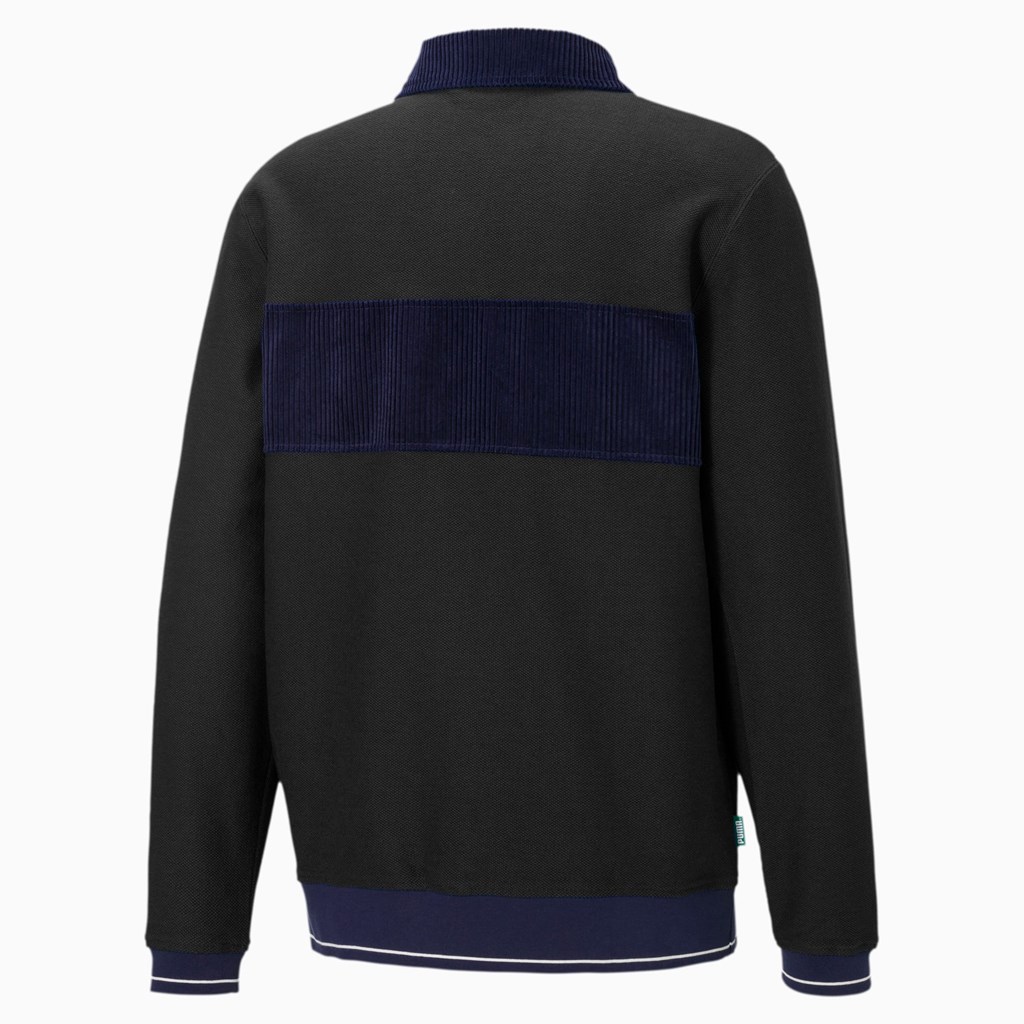 Black Puma PUMA x BUTTER GOODS Quarter-Zip Men's Sweater | 8106PXKYE