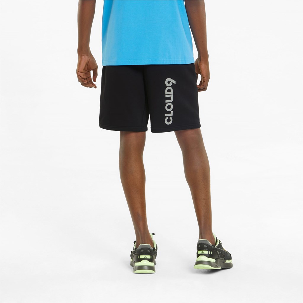 Black Puma PUMA x CLOUD9 Essentials Esports Sweat Men's Shorts | 0859EFXGB