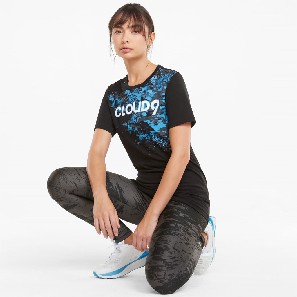 Black Puma PUMA x CLOUD9 Graphic Esports Women's Tee | 1769BLEVW