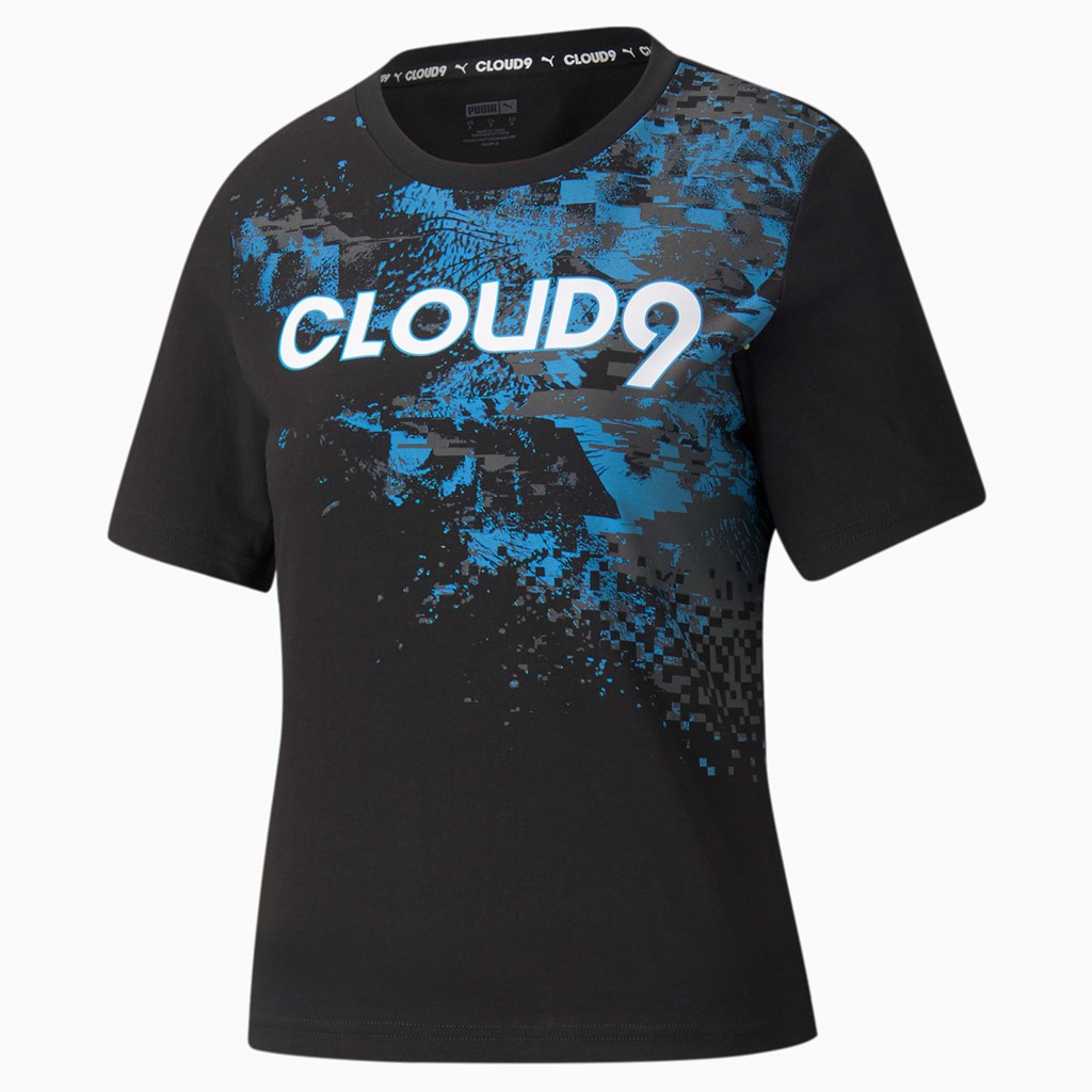 Black Puma PUMA x CLOUD9 Graphic Esports Women's Tee | 1769BLEVW