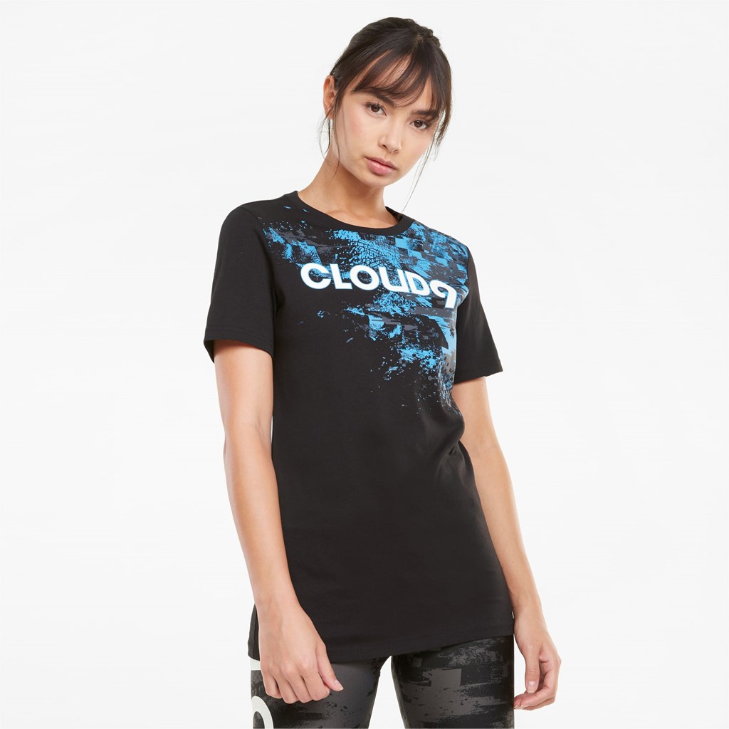 Black Puma PUMA x CLOUD9 Graphic Esports Women\'s Tee | 1769BLEVW