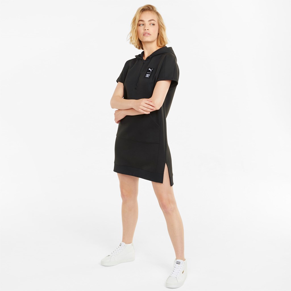 Black Puma PUMA x FIRST MILE Double Knit Women's Dress | 0753NHFGM