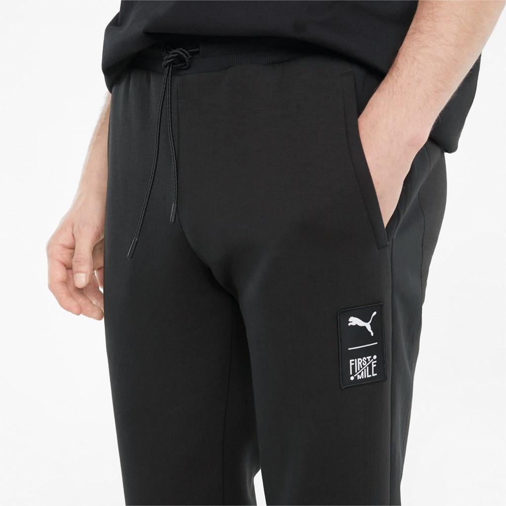 Black Puma PUMA x FIRST MILE Double Knit Men's Jogger Pants | 3589WSJEX