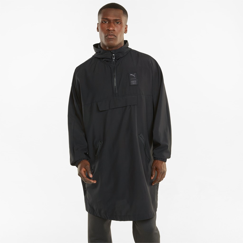 Black Puma PUMA x FIRST MILE Training Men\'s Poncho | 7458WDLGO