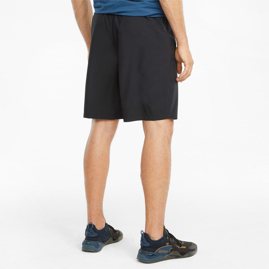 Black Puma PUMA x FIRST MILE Woven Training Men's Shorts | 4083ZRUFK