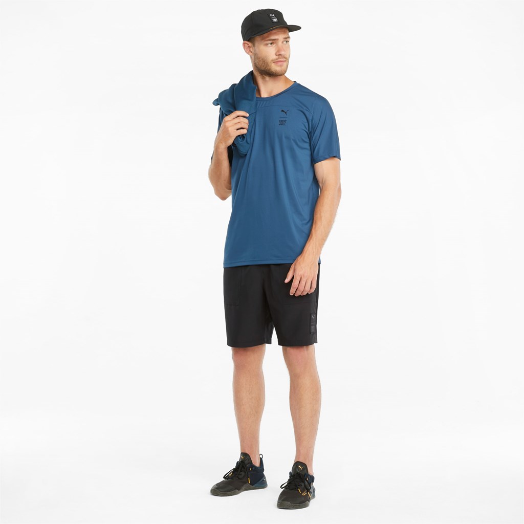 Black Puma PUMA x FIRST MILE Woven Training Men's Shorts | 4083ZRUFK