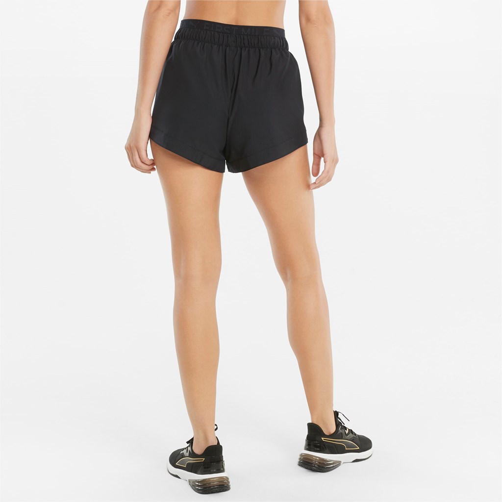 Black Puma PUMA x FIRST MILE Woven Training Women's Shorts | 6287HZKNU