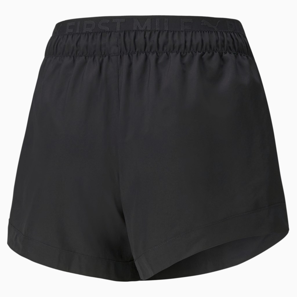 Black Puma PUMA x FIRST MILE Woven Training Women's Shorts | 6287HZKNU