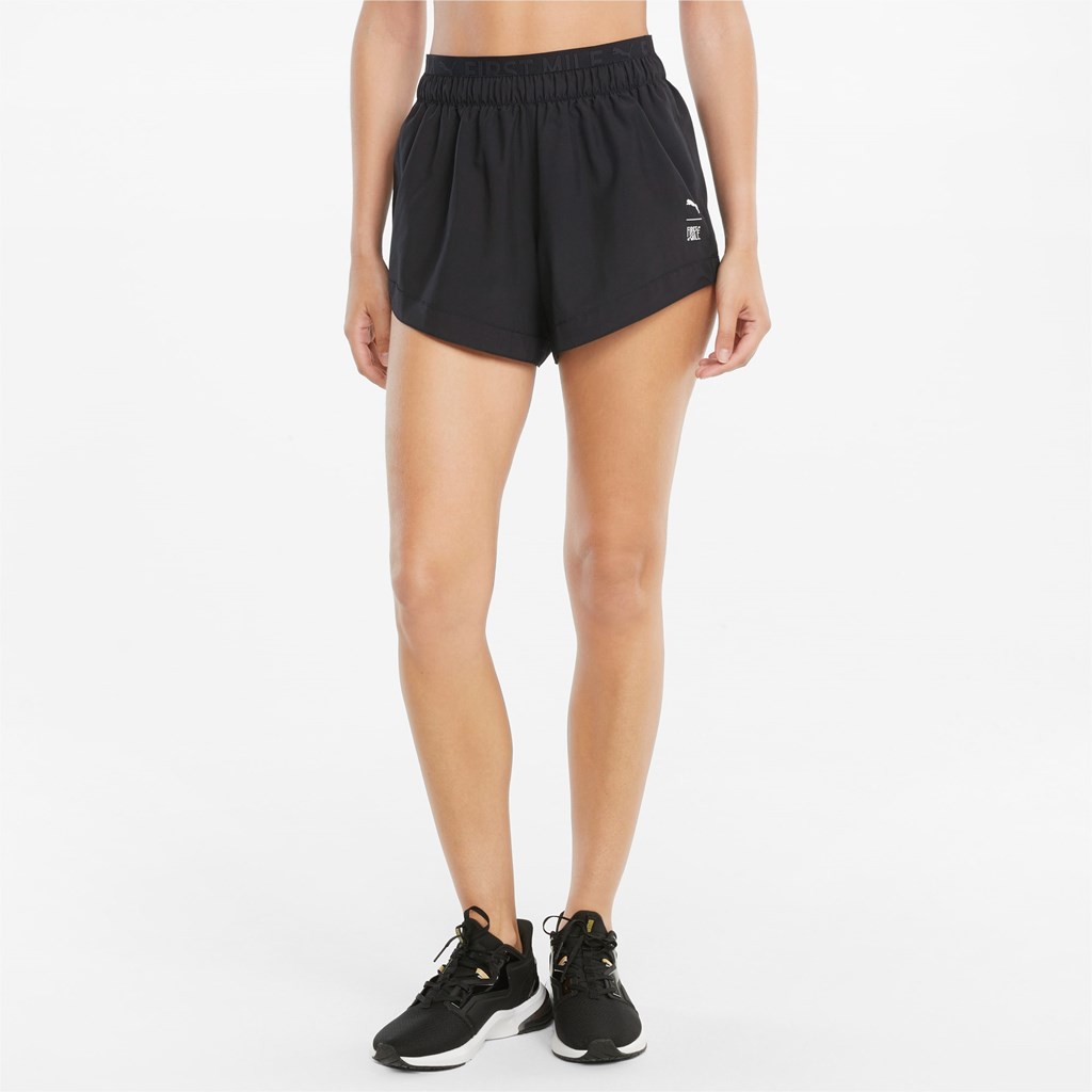 Black Puma PUMA x FIRST MILE Woven Training Women\'s Shorts | 6287HZKNU