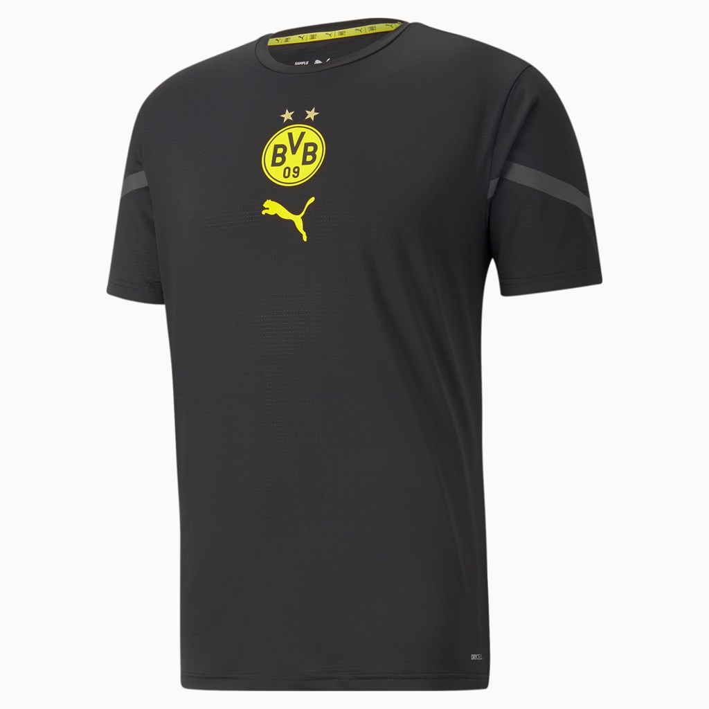 Black Puma PUMA x First Mile BVB Prematch Men\'s Jersey | 2645BIXLE