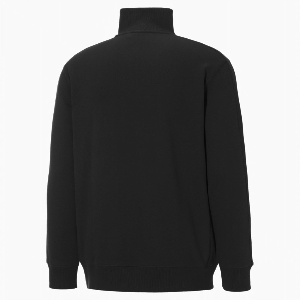 Black Puma PUMA x MAISON KITSUNE Half-Zip Men's Sweatshirt | 4759MFWBL