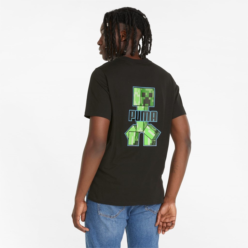 Black Puma PUMA x MINECRAFT Graphic Men's Tee | 7321CSLVY