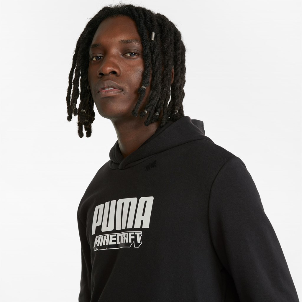 Black Puma PUMA x MINECRAFT Men's Hoodie | 4096RTCIG