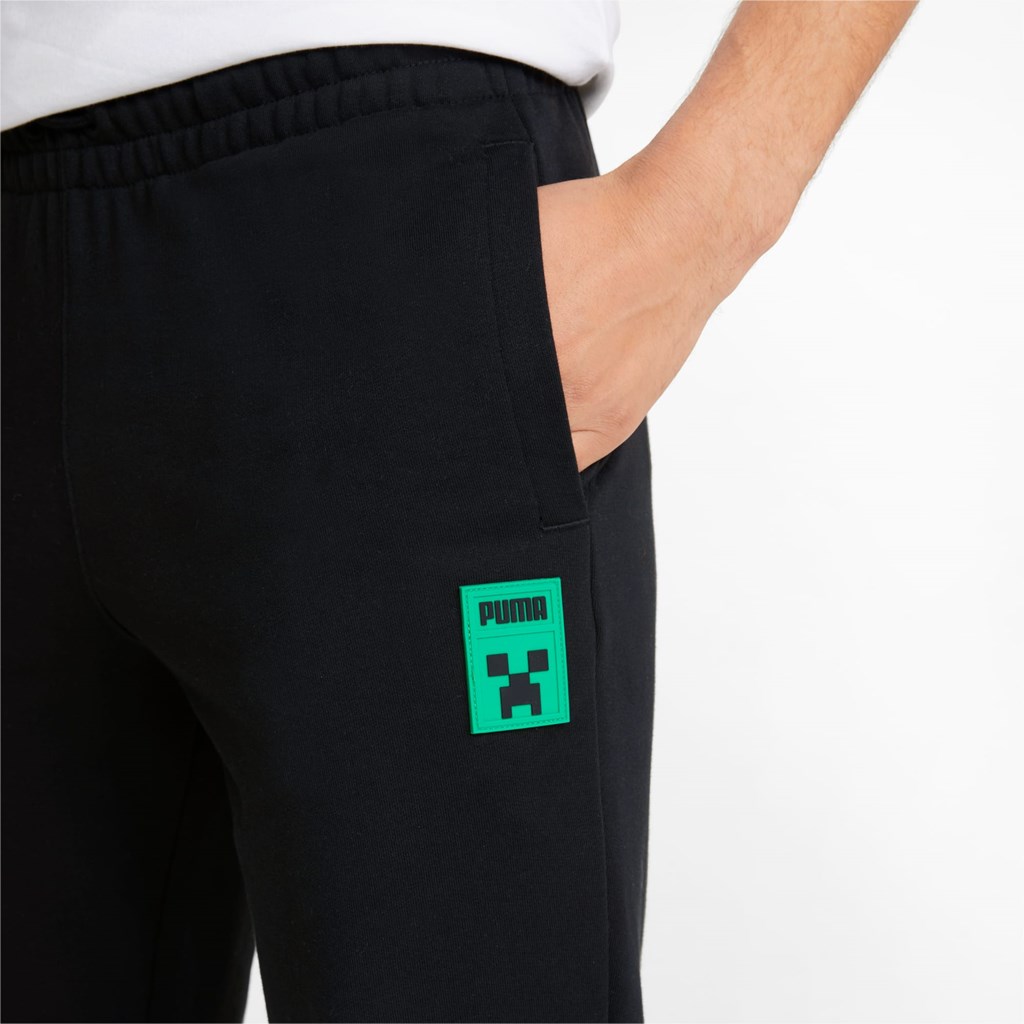 Black Puma PUMA x MINECRAFT Men's Sweatpants | 3640QEMIT