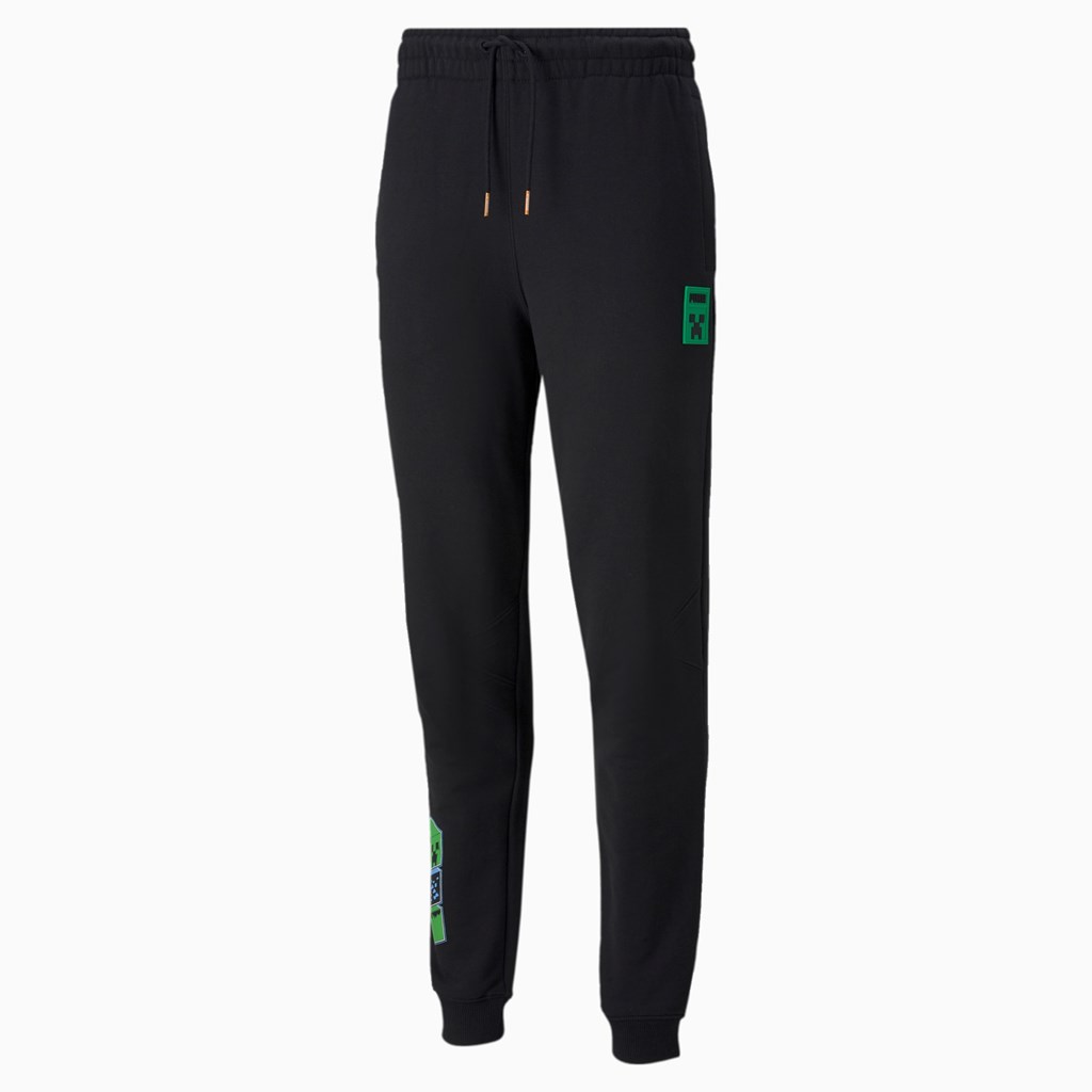 Black Puma PUMA x MINECRAFT Men's Sweatpants | 3640QEMIT