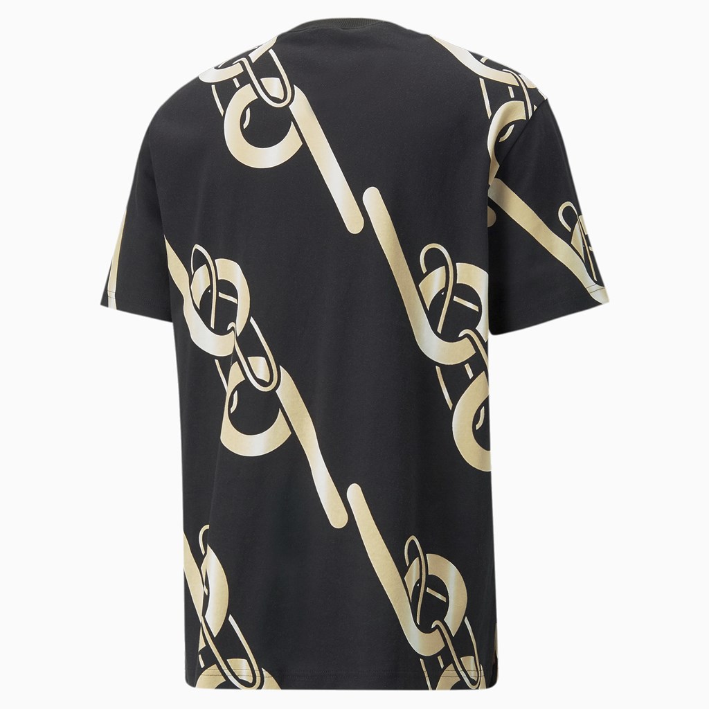 Black Puma PUMA x PRONOUNCE Graphic Men's Tee | 5890OBKPE