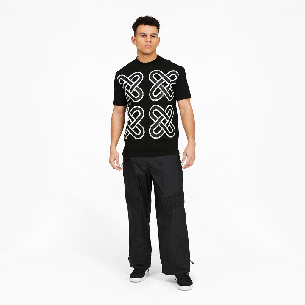 Black Puma PUMA x PRONOUNCE Graphic Men's Tee | 7809RNEZP