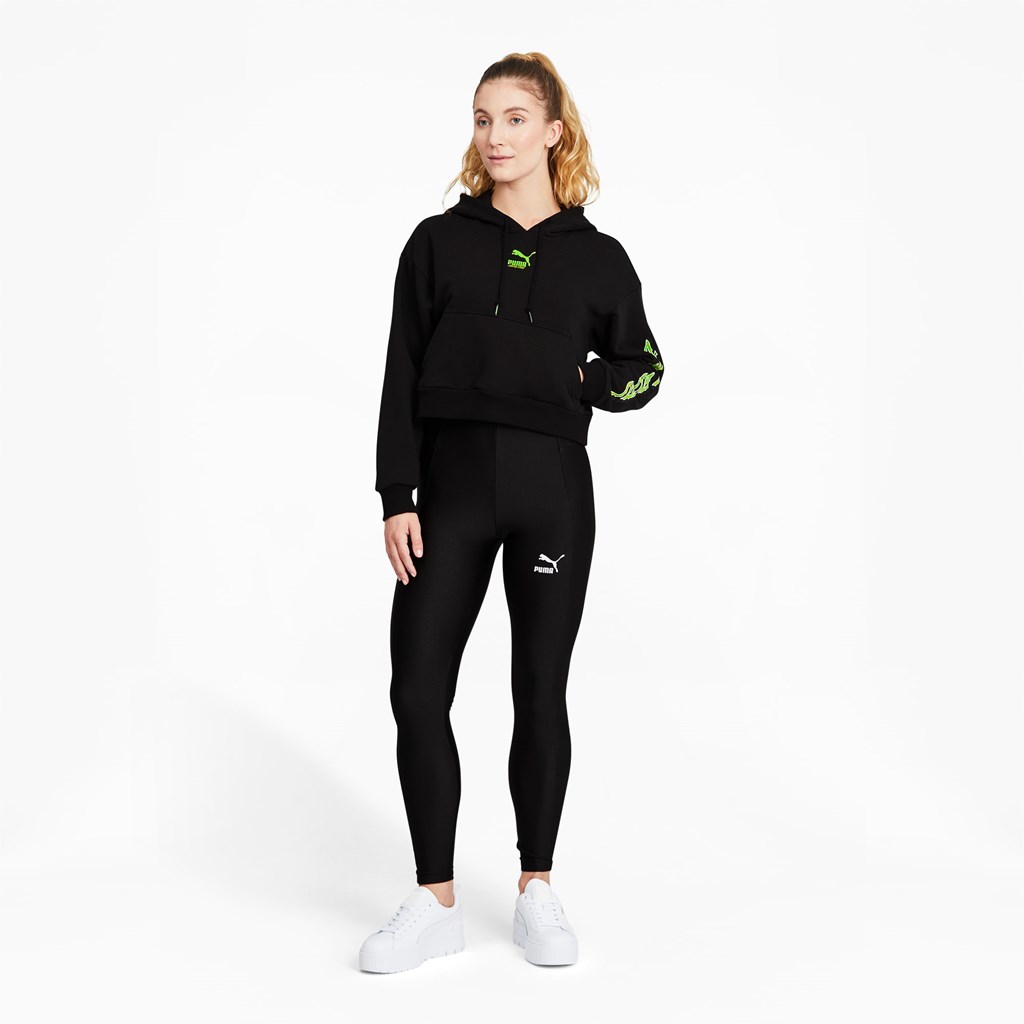 Black Puma PUMA x SANTA CRUZ Cropped Women's Hoodie | 9471LRIDK