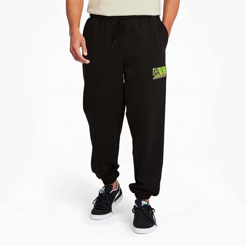 Black Puma PUMA x SANTA CRUZ Sweatpants Men\'s Sweatpants | 3908NTFSI