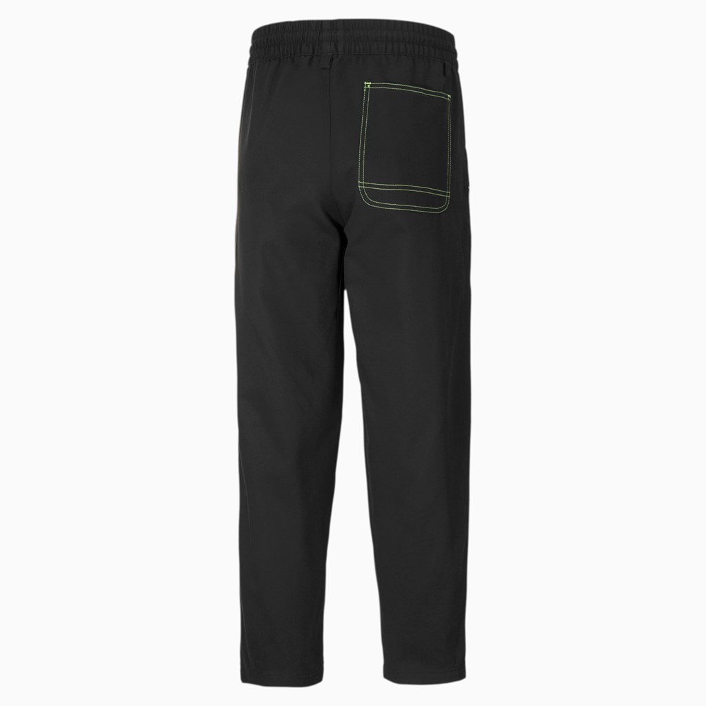 Black Puma PUMA x SANTA CRUZ Twill Pants Men's Pants | 0719TUIKY