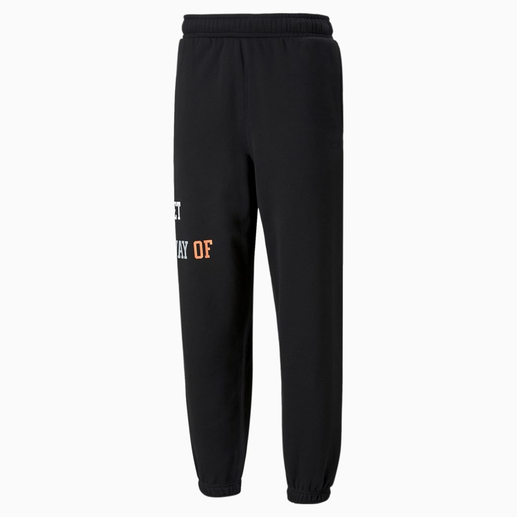 Black Puma Playbook Basketball Men's Pants | 5340UXQZD