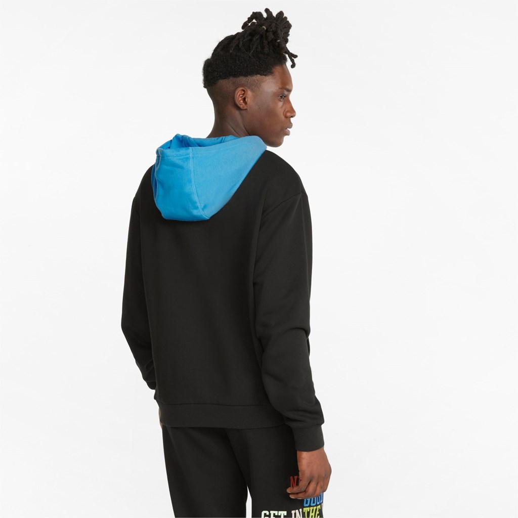 Black Puma Playbook Basketball Men's Pullover | 9735RDBCJ