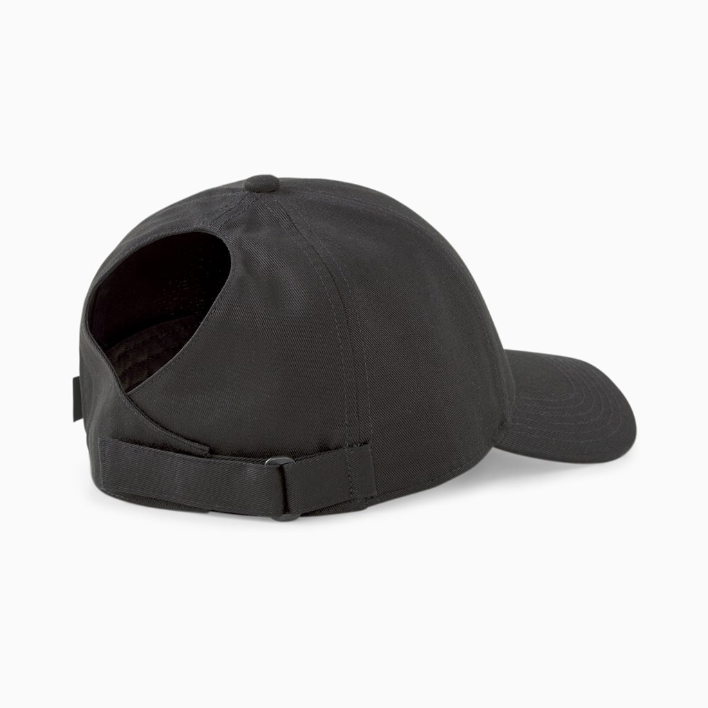 Black Puma Ponytail Women's Cap | 0182KEBPL