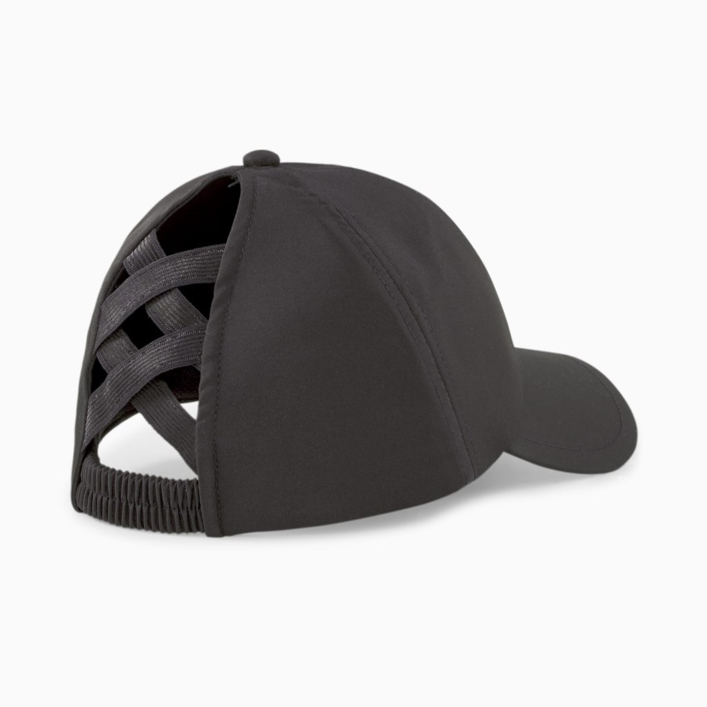 Black Puma Ponytail Women's Cap | 2617PLEDU