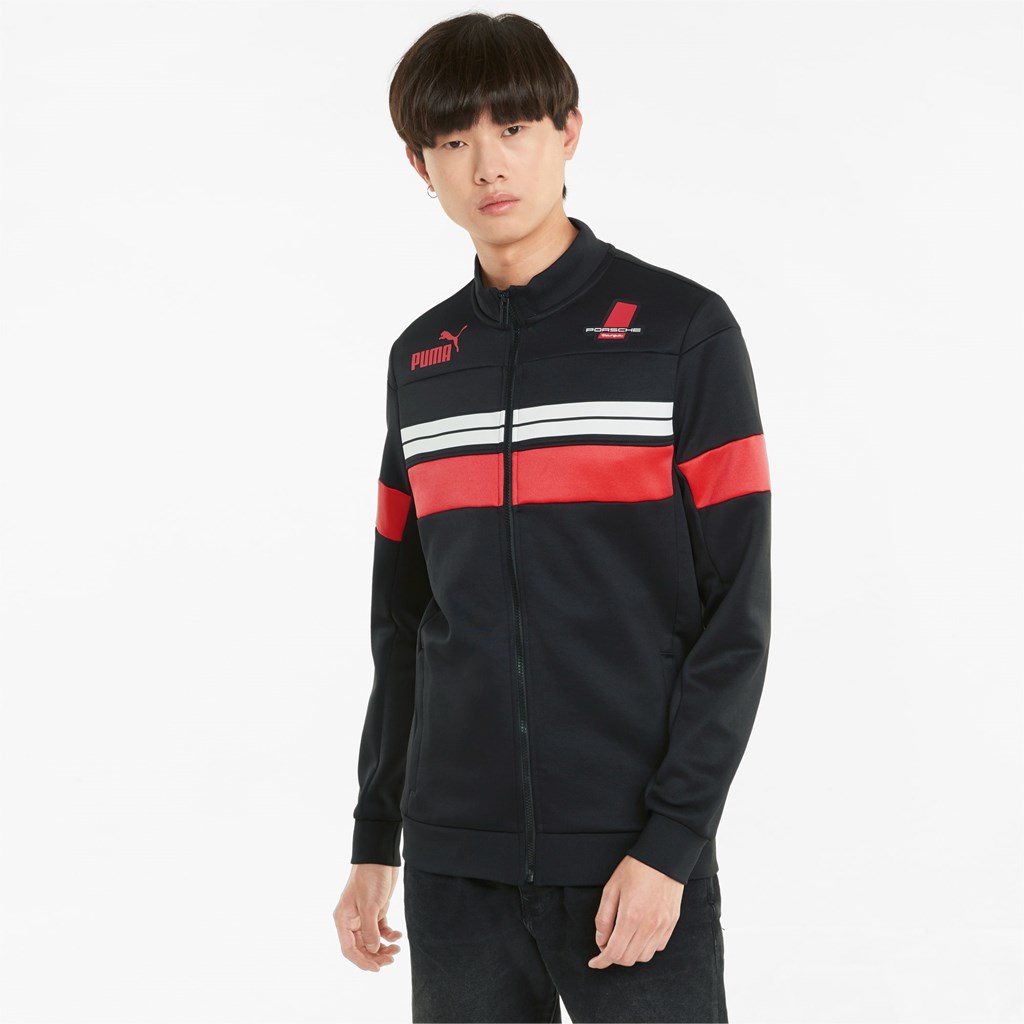 Black Puma Porsche Legacy SDS Track Men\'s Jacket | 9462PZXOI