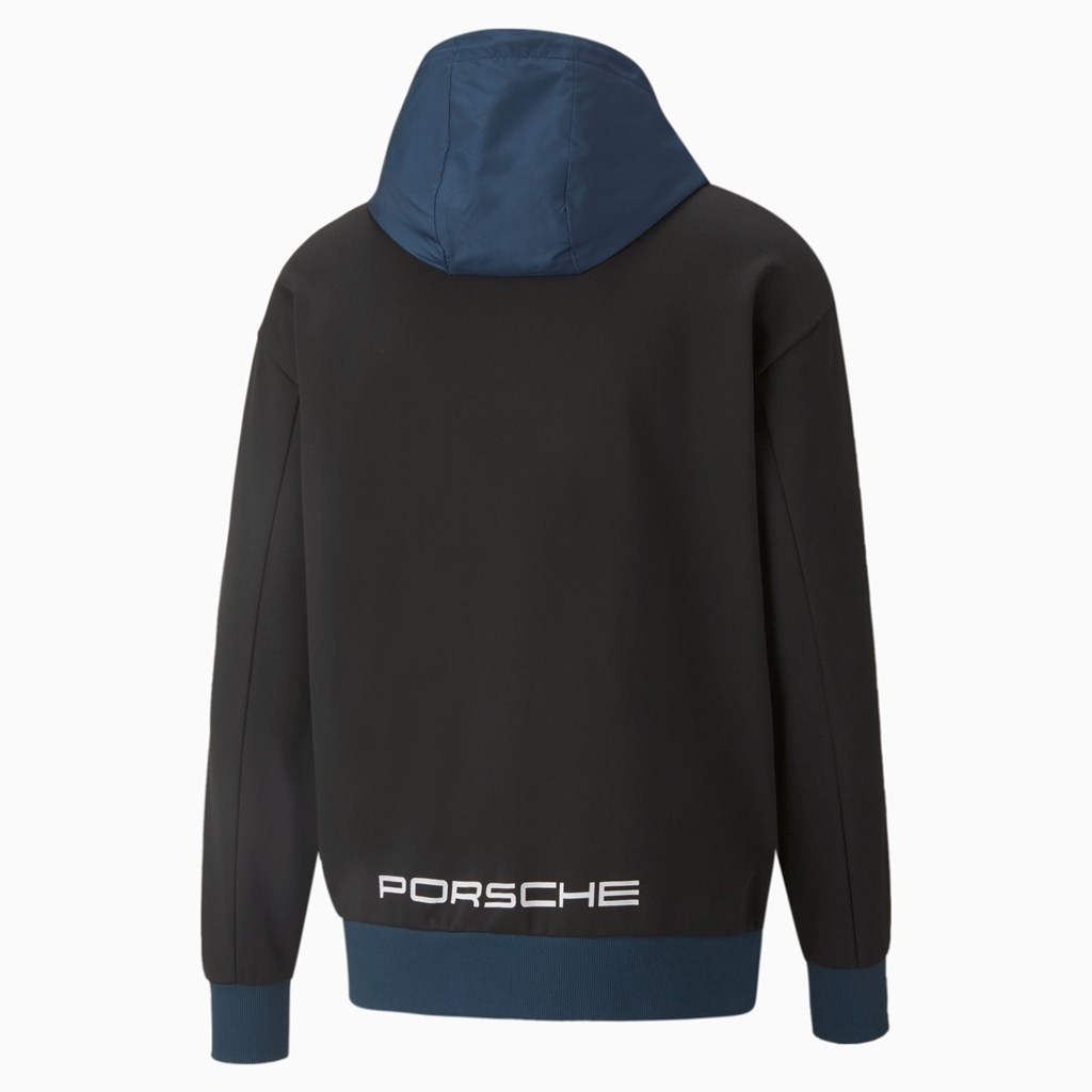 Black Puma Porsche Legacy Statement Men's Hoodie | 2796MLONZ