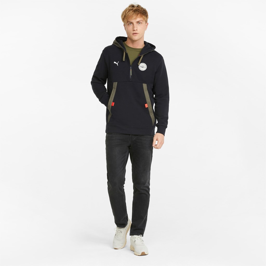 Black Puma Porsche Legacy Statement Men's Hoodie | 6317IFQYG