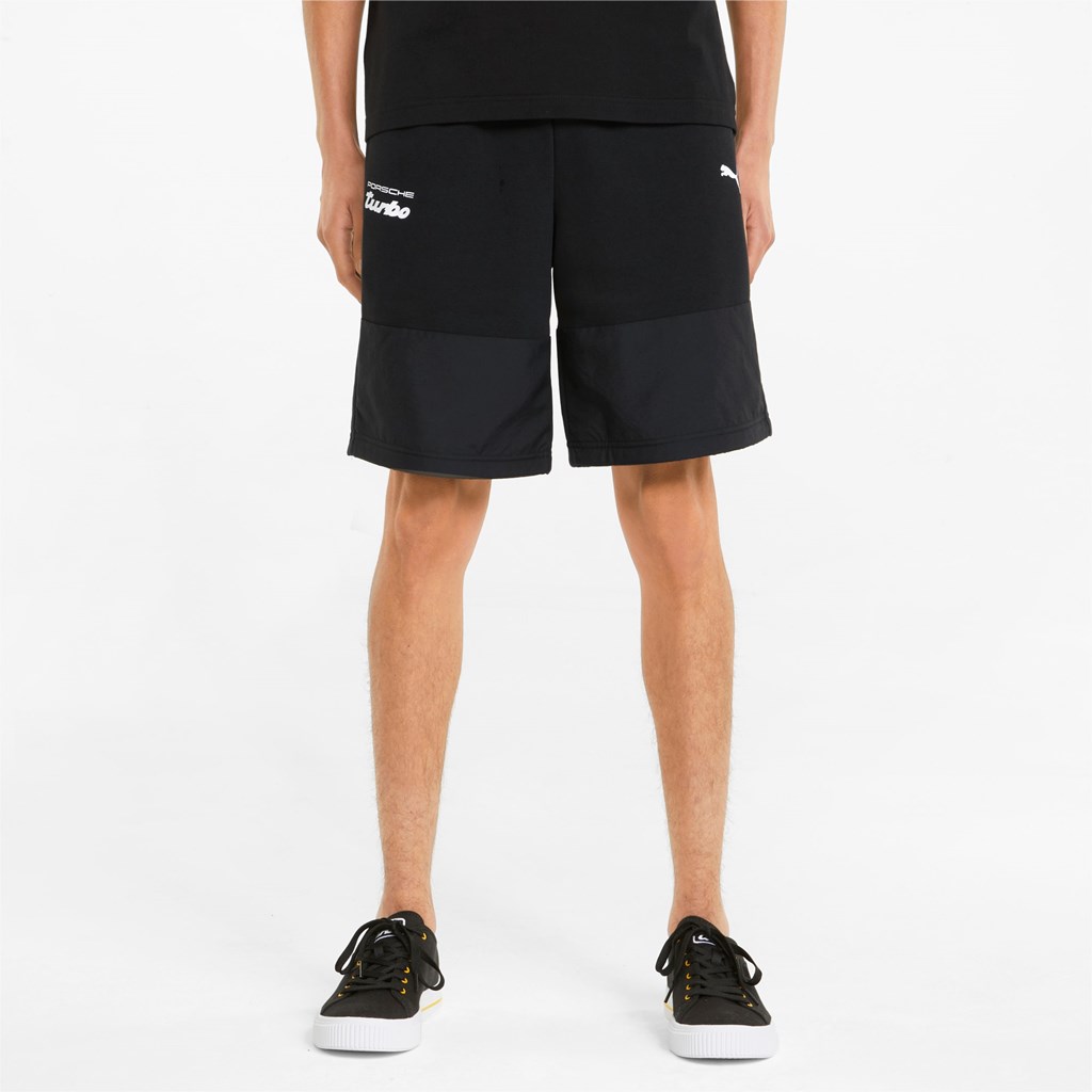 Black Puma Porsche Legacy Sweat Men\'s Shorts | 2950XEYJK