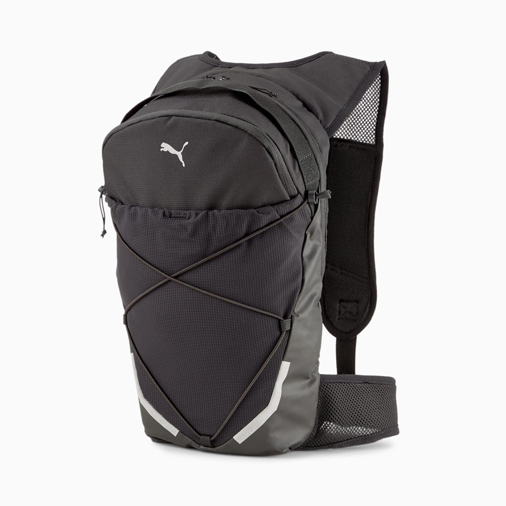 Black Puma Running Men\'s Backpack | 6941WSXBV