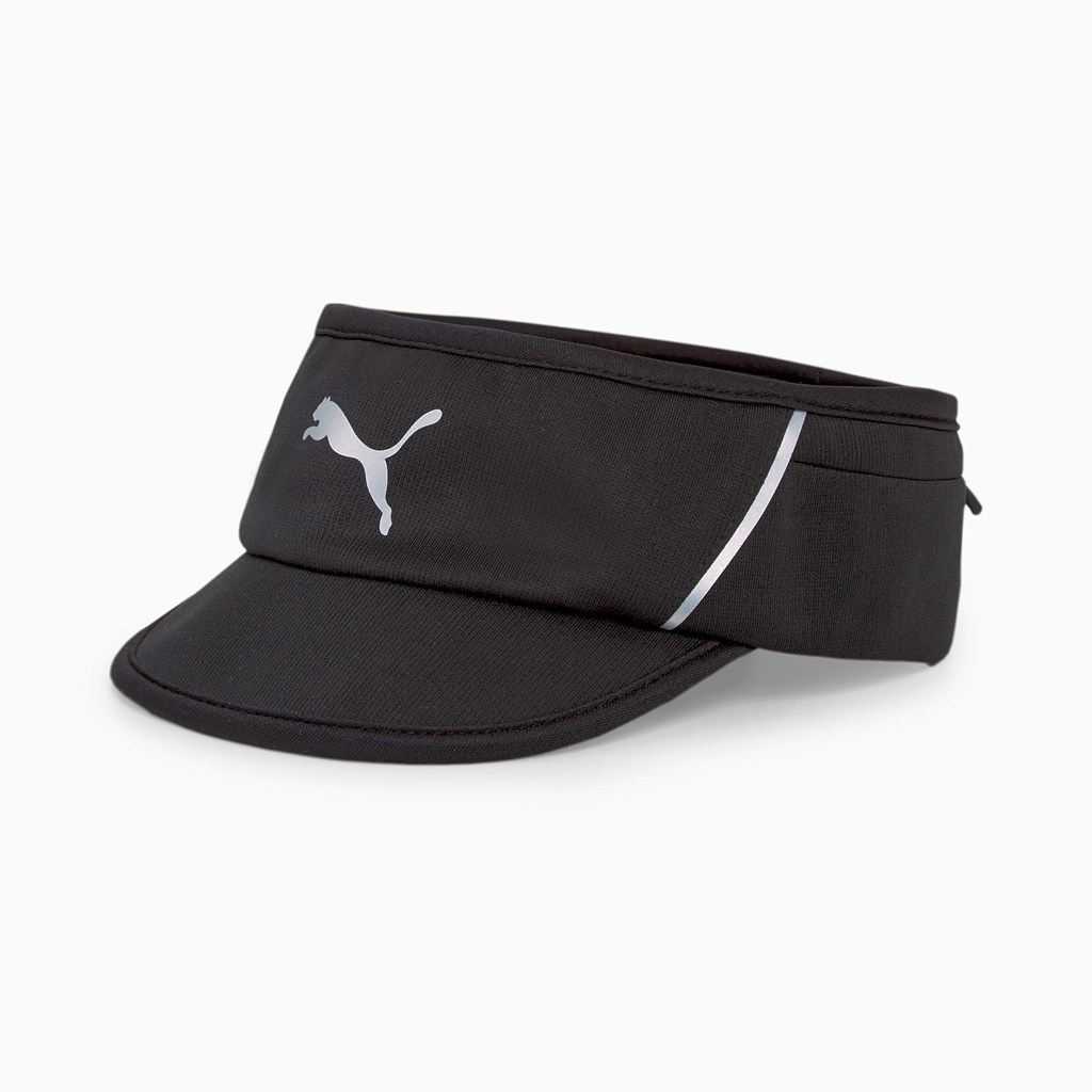 Black Puma Running Visor Headband Men\'s Headband | 0295LYBTC