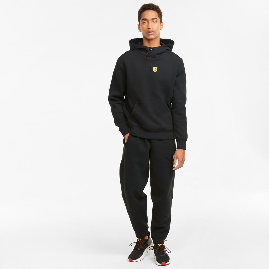 Black Puma Scuderia Ferrari Race Men's Hoodie | 8160FCHQJ