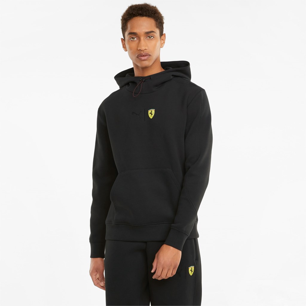 Black Puma Scuderia Ferrari Race Men\'s Hoodie | 8160FCHQJ