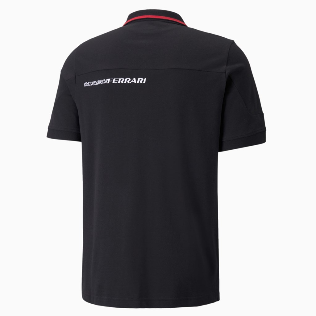 Black Puma Scuderia Ferrari Race Men's Polo Shirt | 3079ERJLO