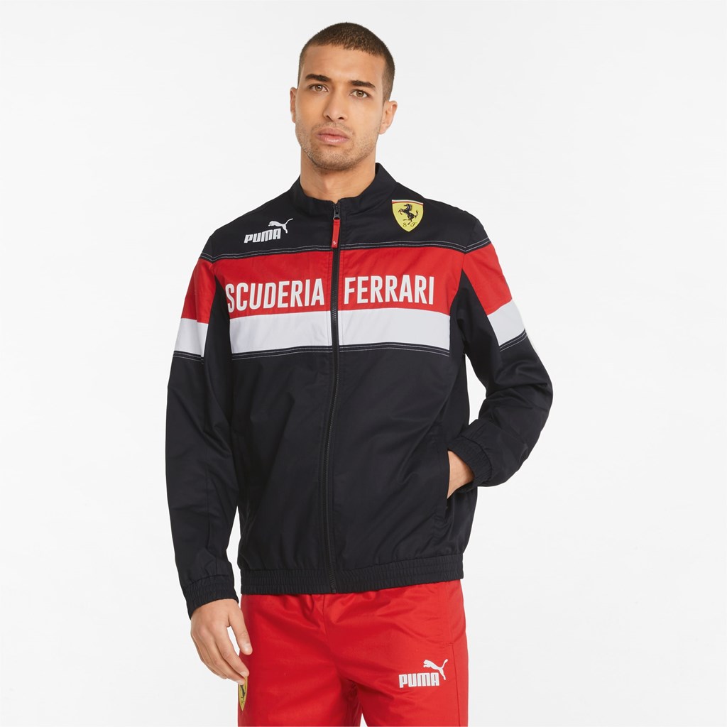 Black Puma Scuderia Ferrari Race SDS Racing Men\'s Jacket | 2816SKUOZ