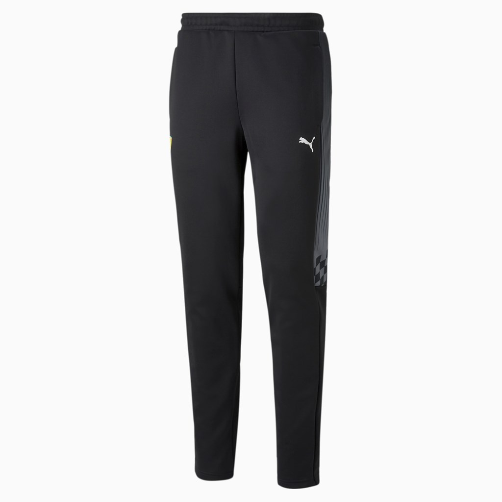 Black Puma Scuderia Ferrari Race T7 Track Men's Pants | 3087HECYS