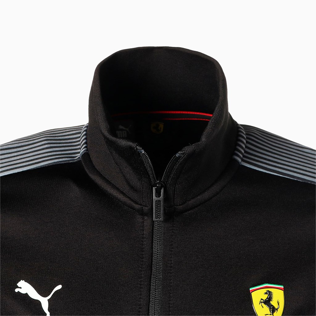 Black Puma Scuderia Ferrari Race T7 Track Men's Jacket | 4690IFSDK