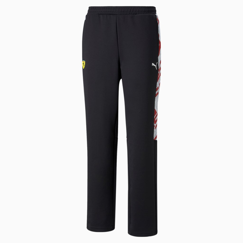 Black Puma Scuderia Ferrari Race T7 Track Men's Pants | 6507XFGWM