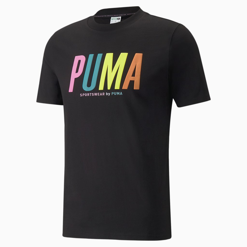 Black Puma Sportswear by PUMA Graphic Men's Tee | 5106SCGKE