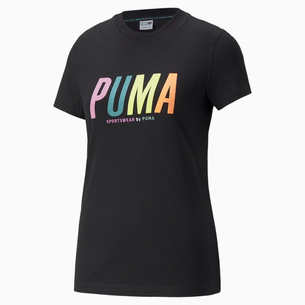 Black Puma Sportswear by PUMA Graphic Women's Tee | 4230BLQKM