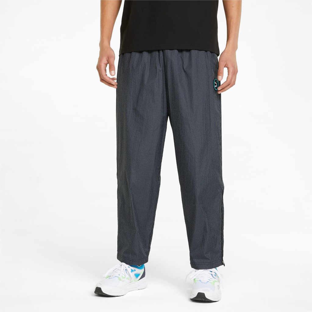 Black Puma Sportswear by PUMA Woven Men\'s Pants | 9732TIGAQ