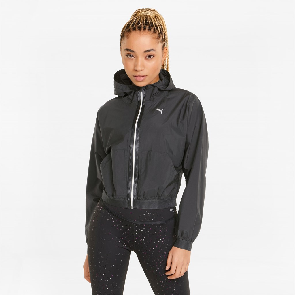 Black Puma Stardust Woven Training Women\'s Jacket | 4735VYIFM