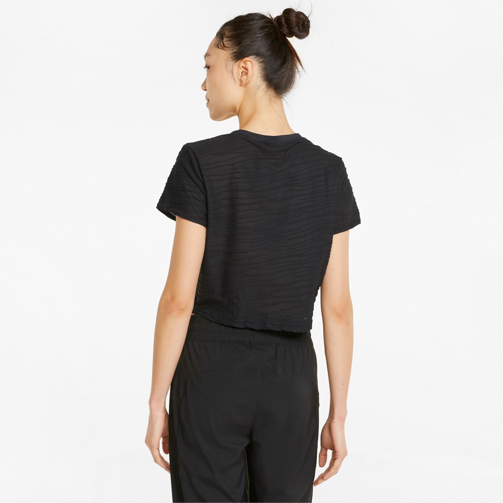 Black Puma Studio Skimmer Training Women's Tee | 0326LFIWJ